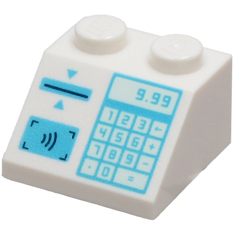 Dakpan 45° 2x2 met kassa opdruk White